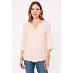 J. Jill Love Linen Pure Linen Light Pink Tunic